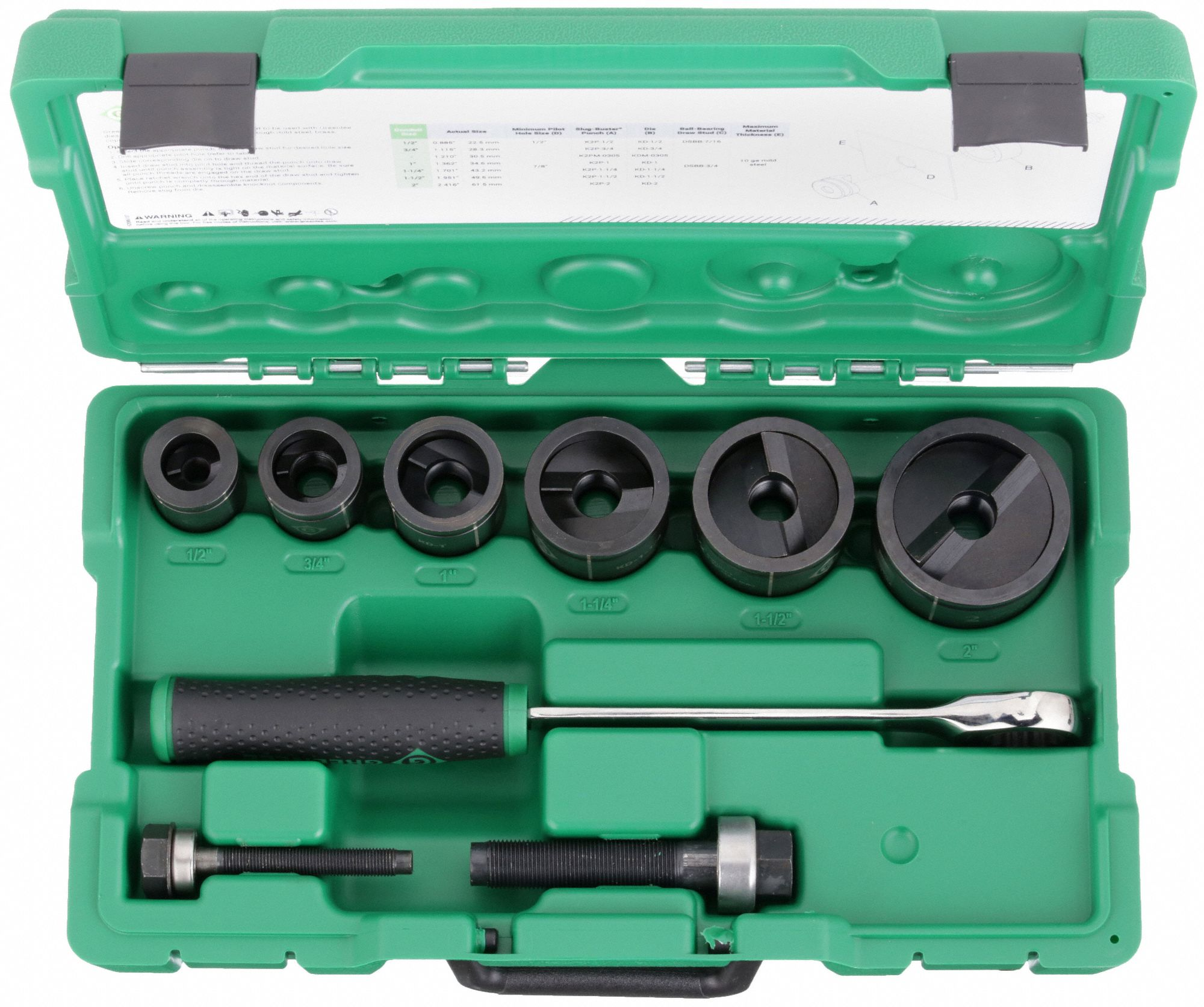 Greenlee 7238SB | 5C632 | Knockout Kit, With Ratchet And Punch, 1