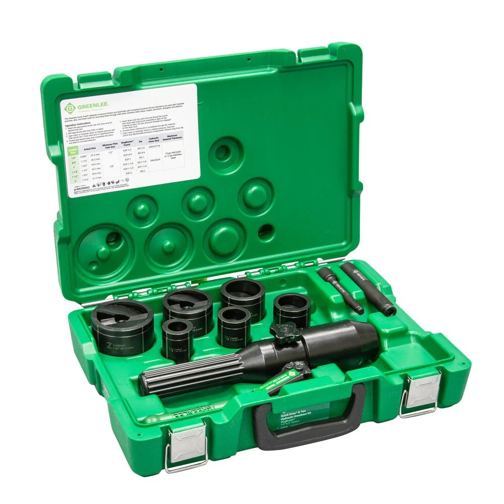 Greenlee 7806SB | 4A726 | Hydraulic Knockout Kit, 8 Ton, 1/2 To 2