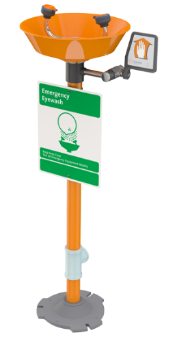 Eyewash, Pedestal Mount, Plastic, 16w