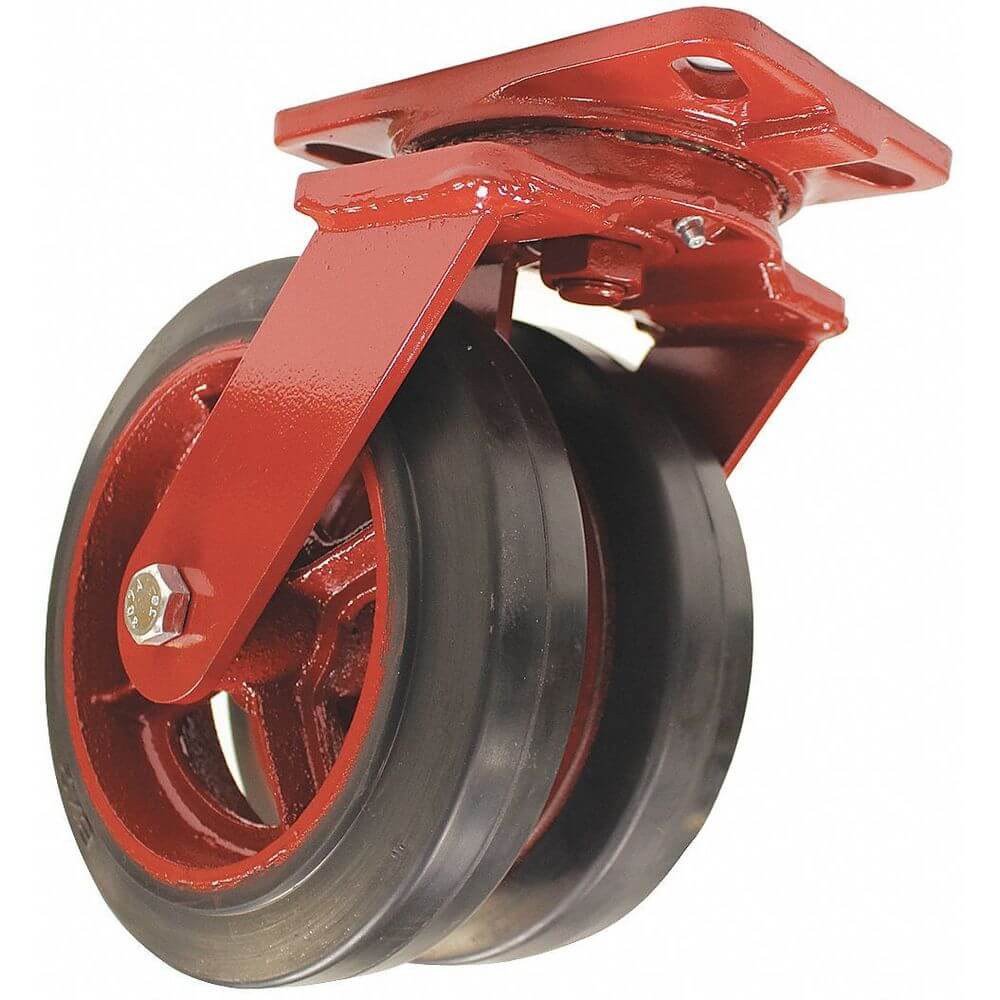Dual Wheel Swivel Caster 1000 Lb 8 Inch Rubber