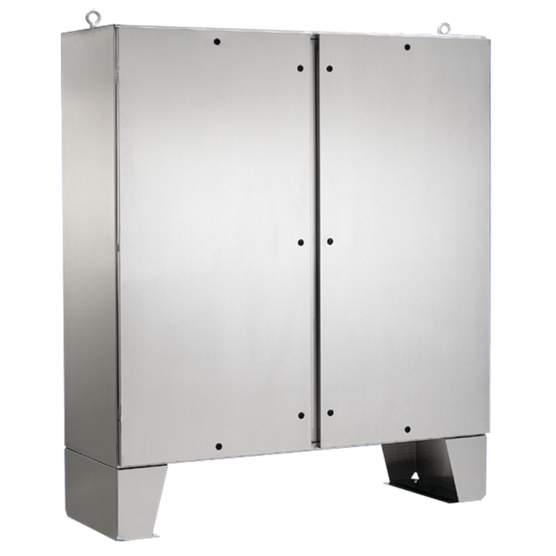 Hoffman A74H7212SSLP Floor Stand Enclosure, Two Door, With Clamps, 74