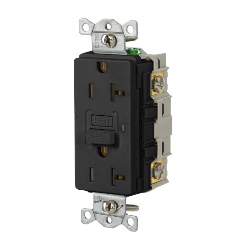 Hubbell Wiring Device-kellems GFRST20BK | Gfci Receptacle, 20A 125V, 2