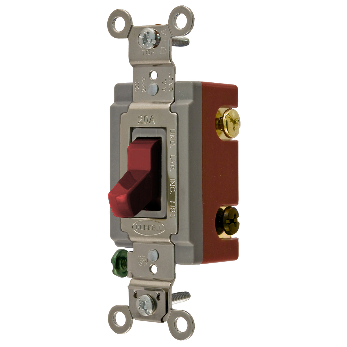 Toggle Switch, Four Way, 20A, 120/277VAC, Red