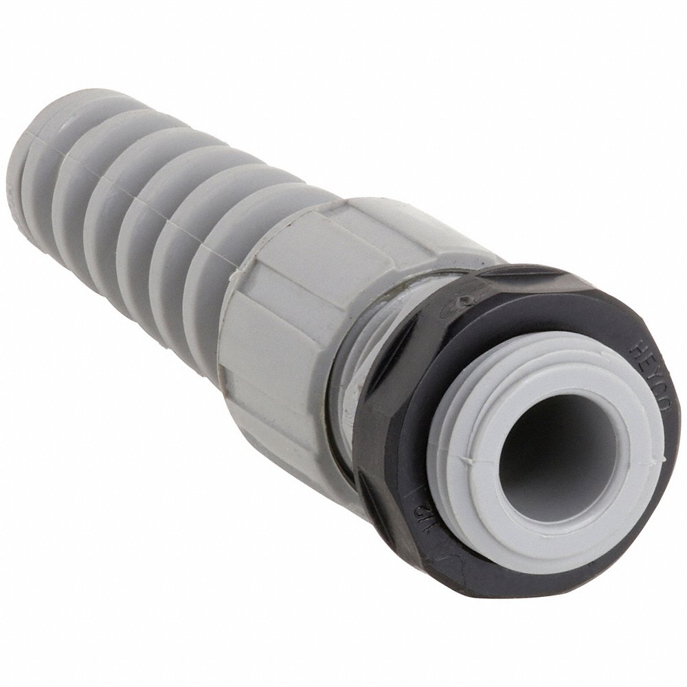 Liquid Tight Connector 1/2 inch Spiral Gray