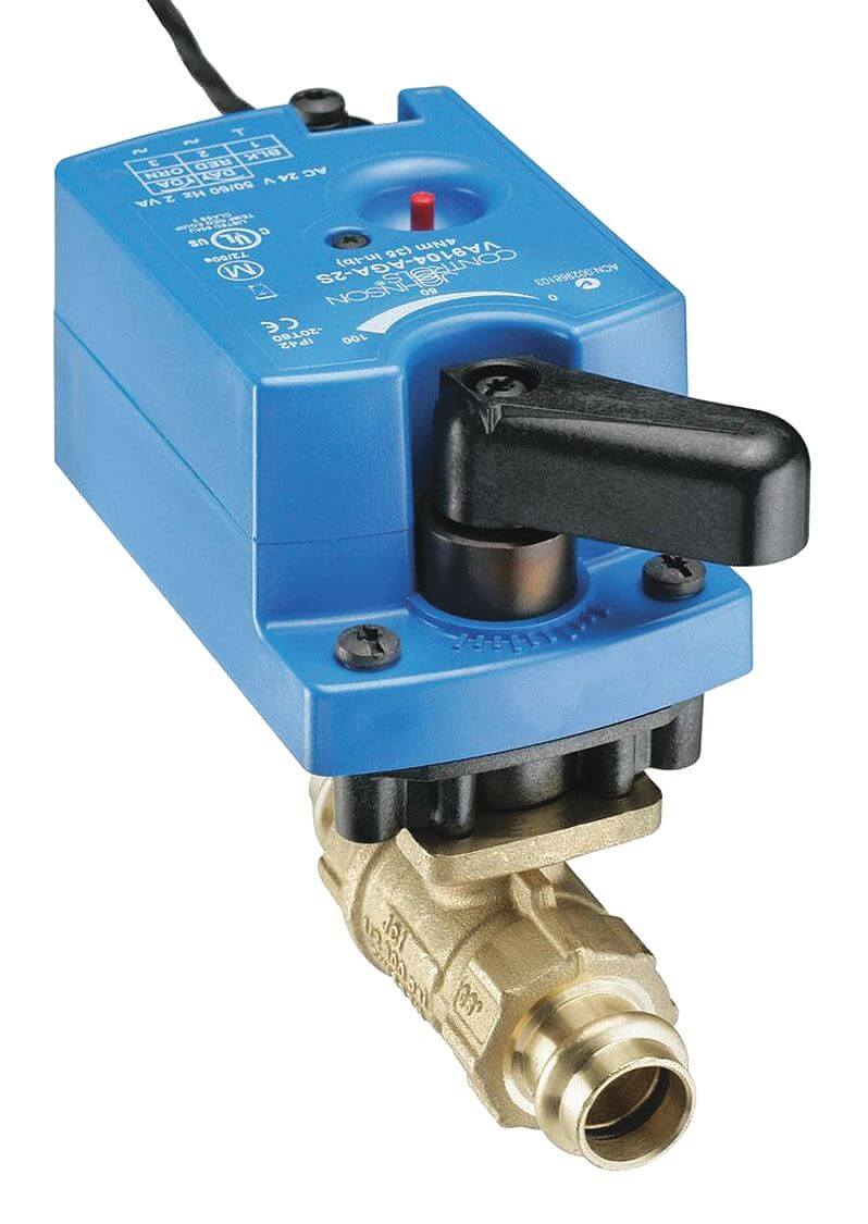 Electric Ball Valve Actuator, 24V, Floating Signal, 35 Inch-Lbs. Torque, -4 to 140 Deg. F