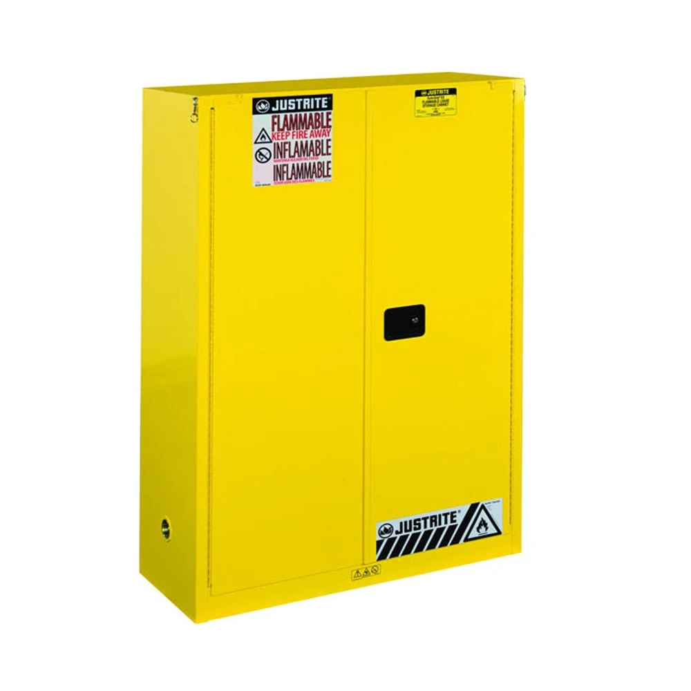 Paint Safety Cabinet, 5 Shelves, 2 Doors, Self Close, 60 Gallon, Yellow