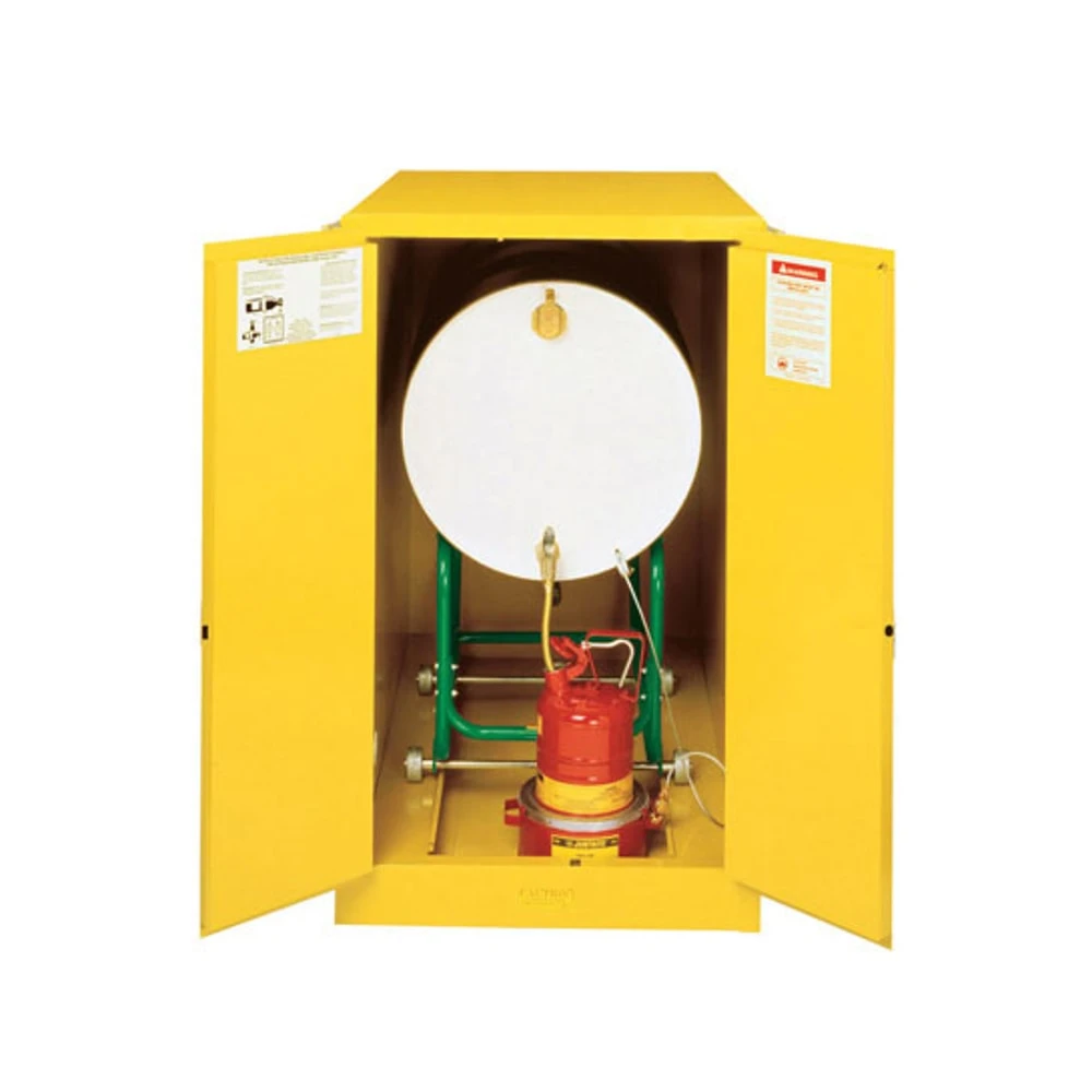 Drum Safety Cabinet, Manual Close, 200L Capacity, 1270 x 762 x 1219mm Size, Yellow