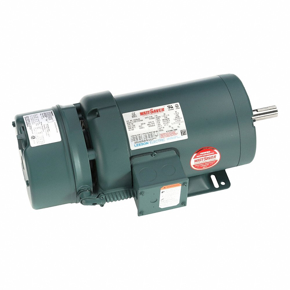 Brake Motor, 1.50 and 1 HP, 3 Phase, 60/50 Hz, 230/460 and 190/380V, 1800 and 1500 RPM
