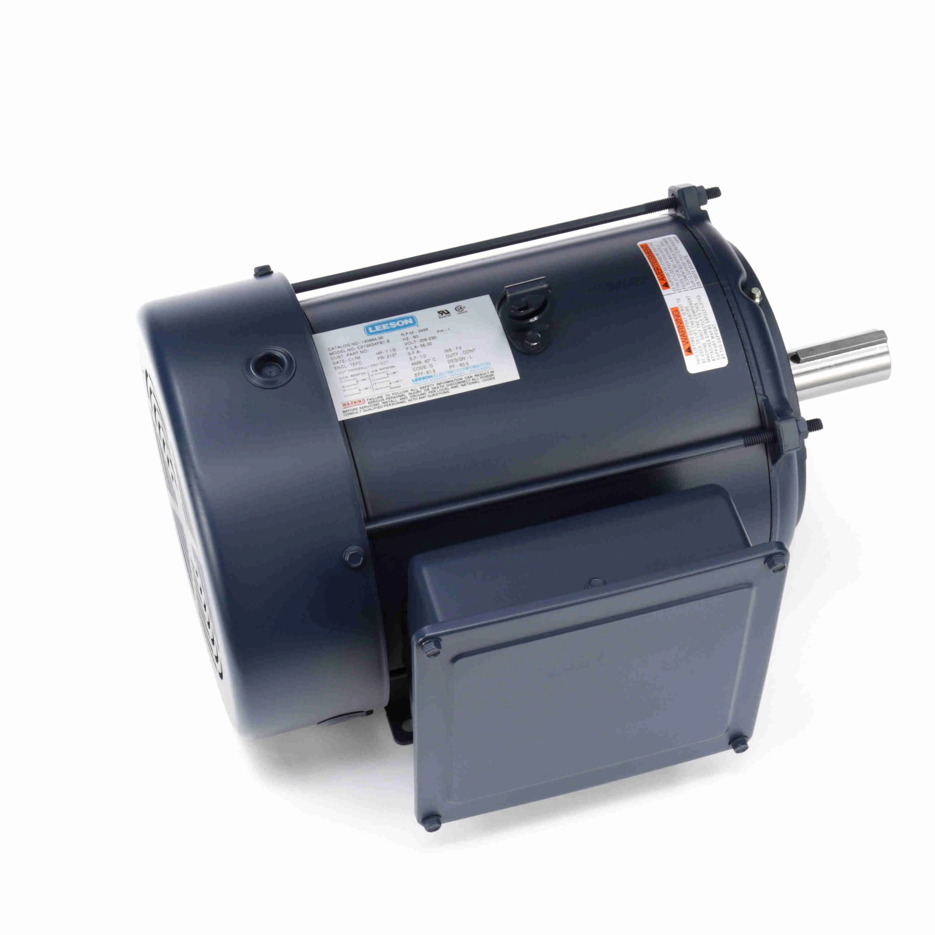 General Purpose Motor, 7.50 HP, 1 Phase, 60 Hz, 208-230V, 3600 RPM