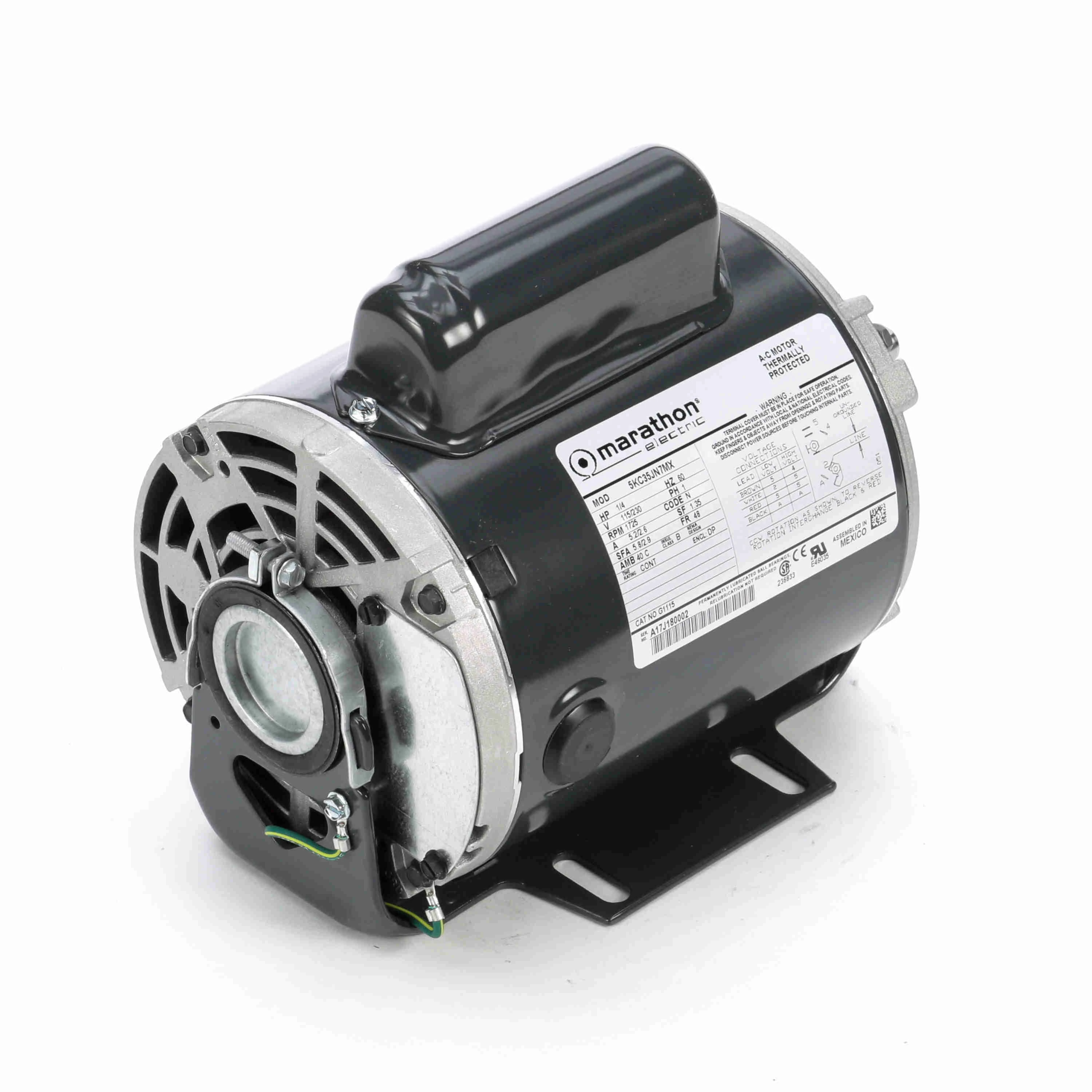 General Purpose Motor, 0.25 HP, 1 Phase, 60 Hz, 115/230V, 1800 RPM