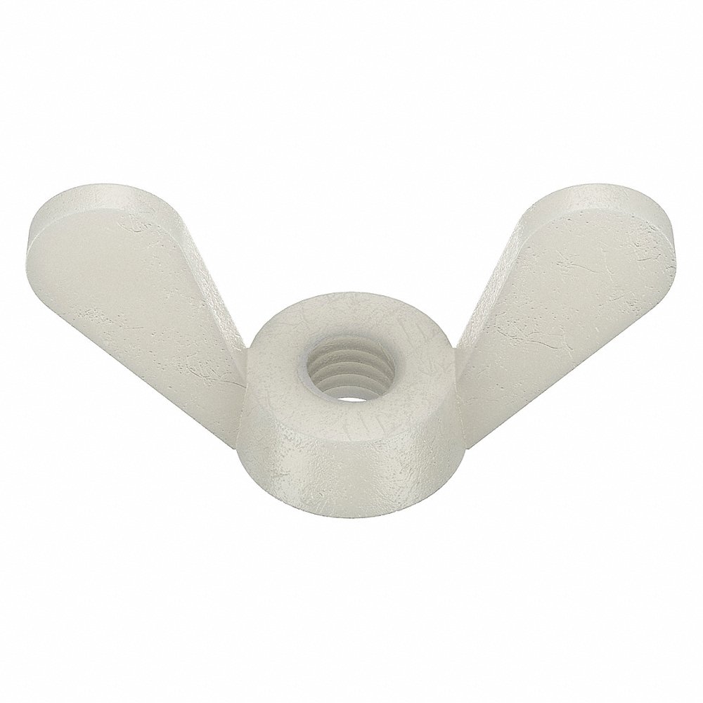 Sim Supply M8-1.25 Wing Nut, Plain Finish, Not Graded Nylon, Right Hand, DIN 315, PK10 06M080125WN - 1 Each