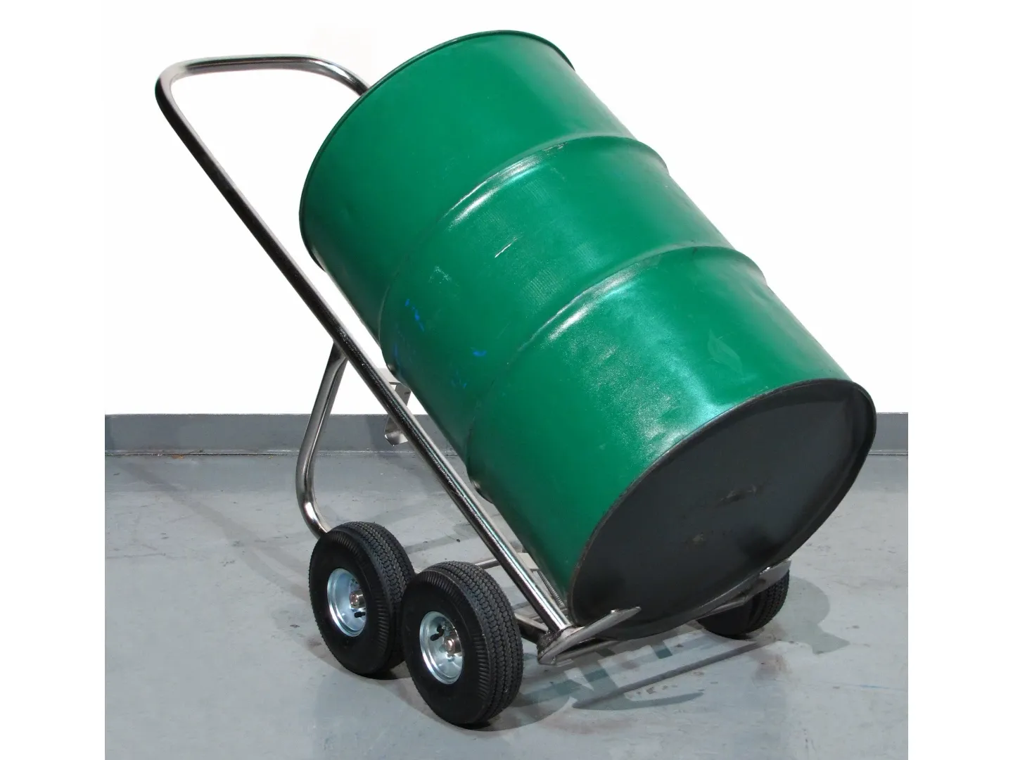 MORSE DRUM 160-WP-SS Drum Truck With 4 Pneumatic Wheels, Stainless Steel, Self Standing | AF6EFT