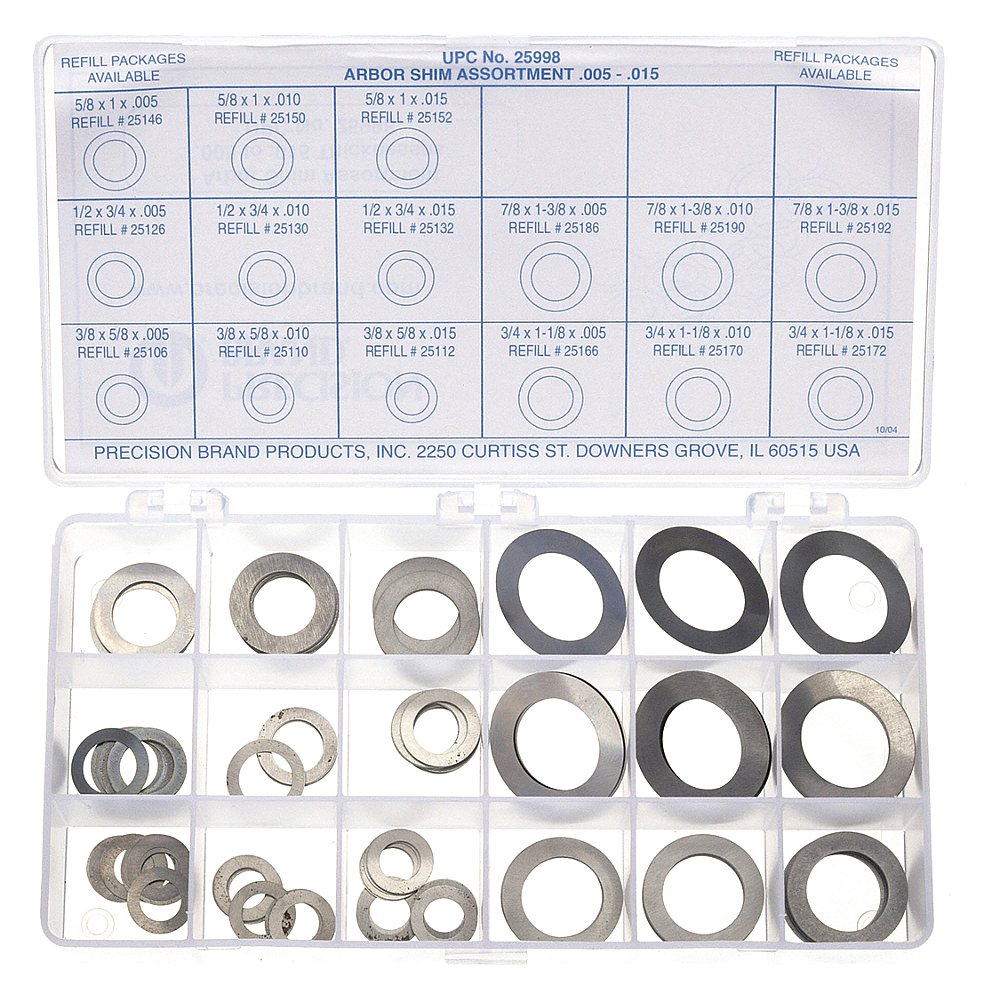 Precision Brand 25999 Arbor Shim Assortment 4TT26 Raptor Supplies Worldwide