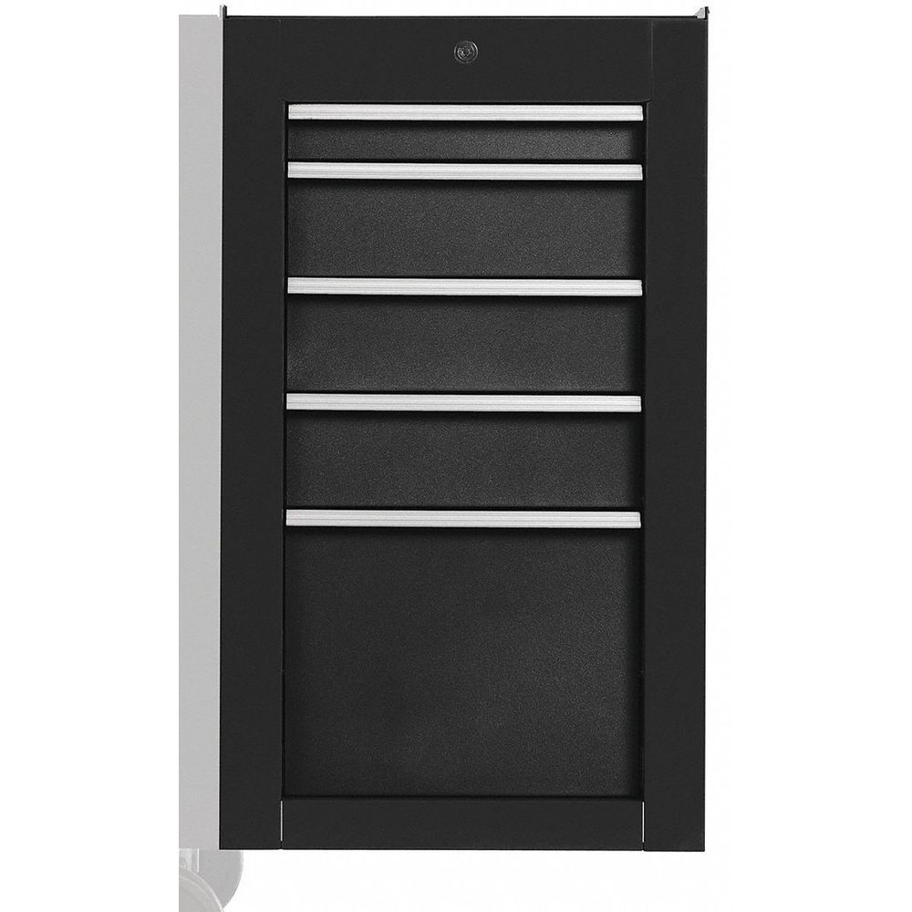 Proto J551934-5DB-SC | Black Side Cabinet, 34 Inch H x 19 Inch W x 25-1/4  Inch D, Number of Drawers 5 | 48VA47 | Raptor Supplies Worldwide