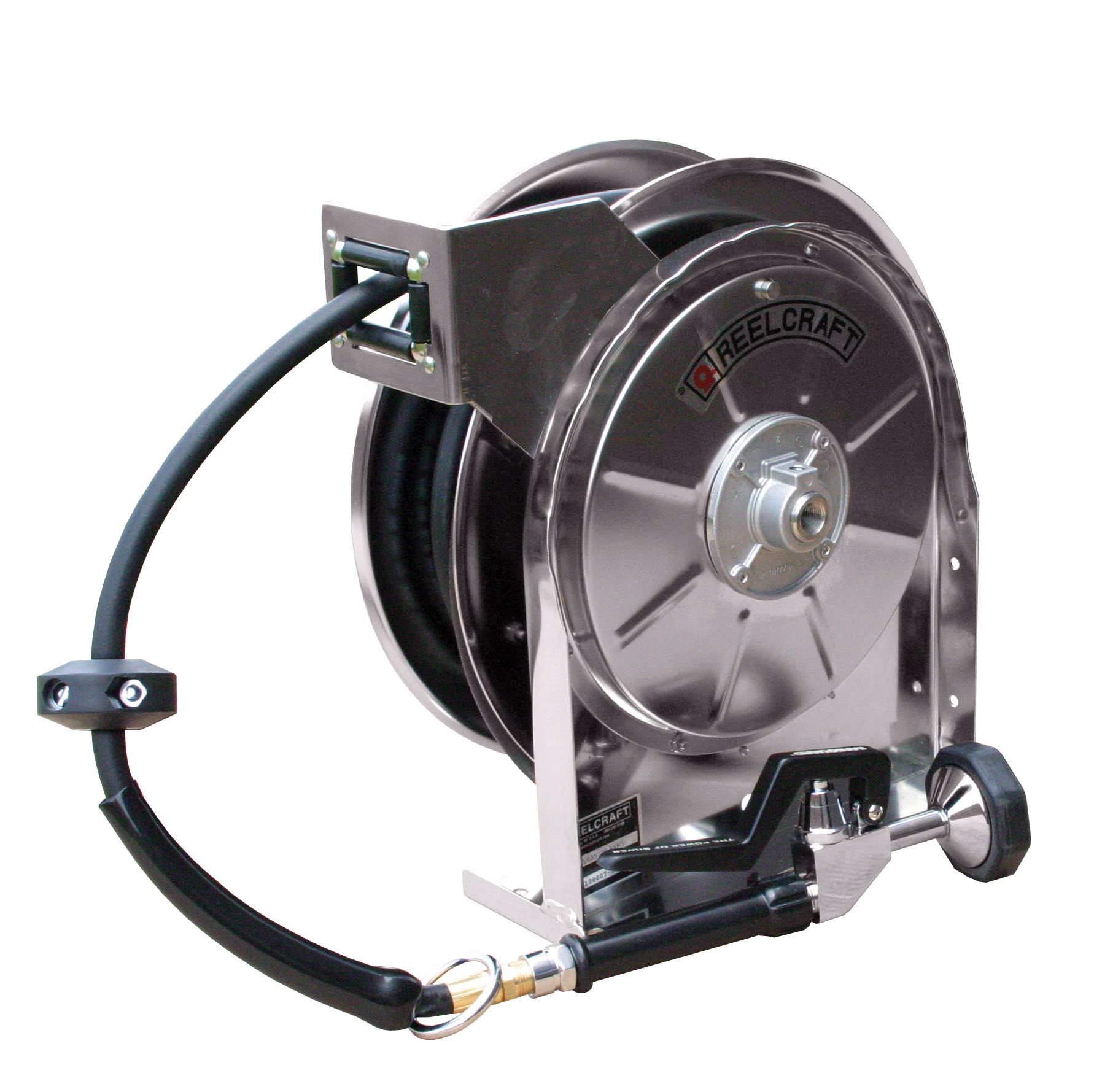 REELCRAFT 5635 OLSSW5 Stainless Steel Hose Reel 3/8"x35' 125 psi w/Hose & Nozzle 