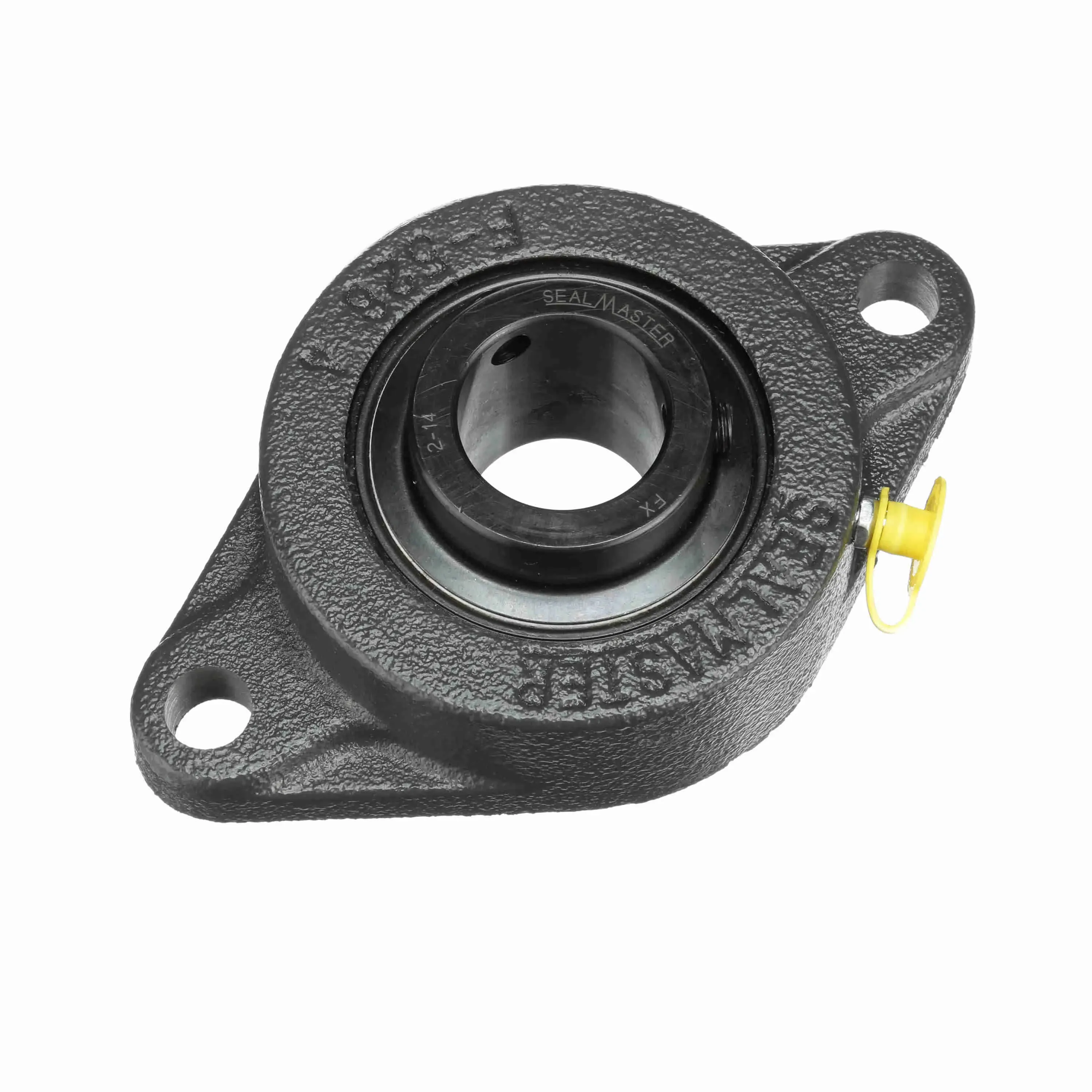 Flange Bearing, 2 Bolt, 1-1/4 Inch Bore, Cast Iron, Concentric Collar, Rhombus
