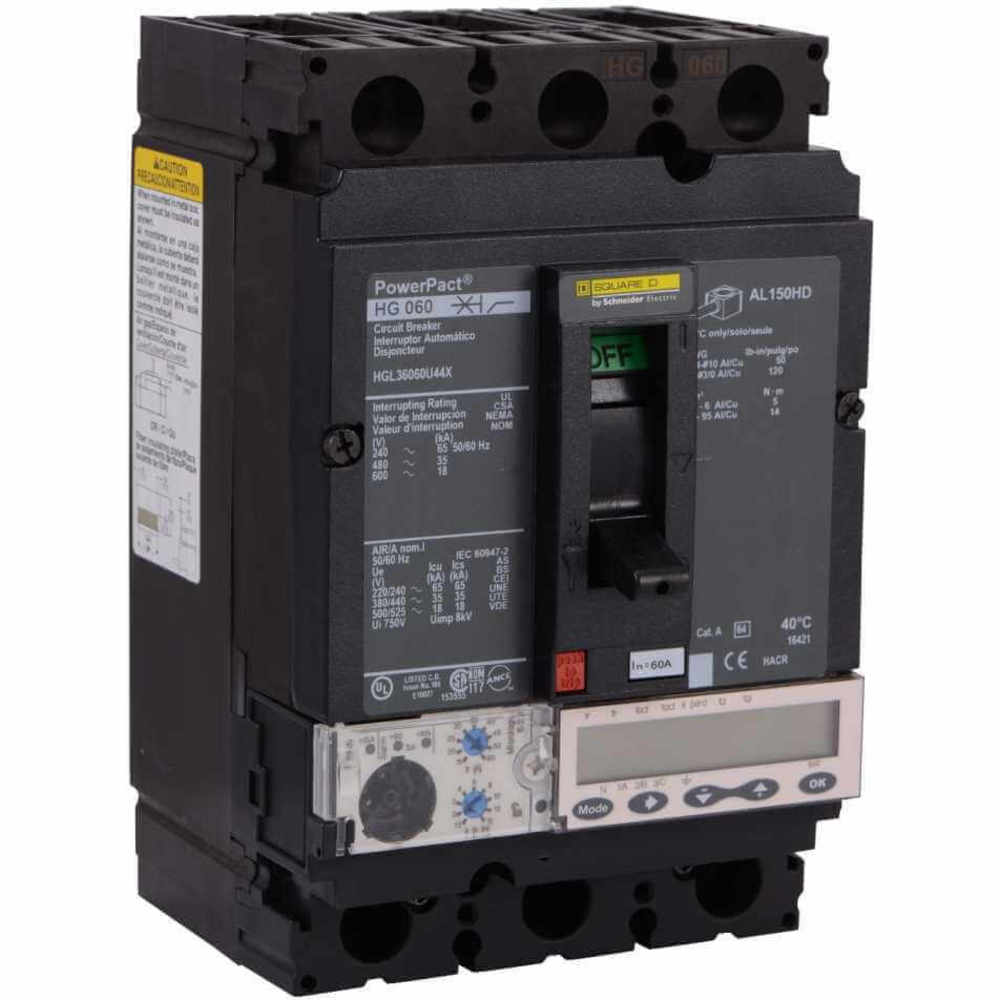 Square D HGL36060U44X | Circuit Breaker 60a 3 Pole 600vac Box Lug