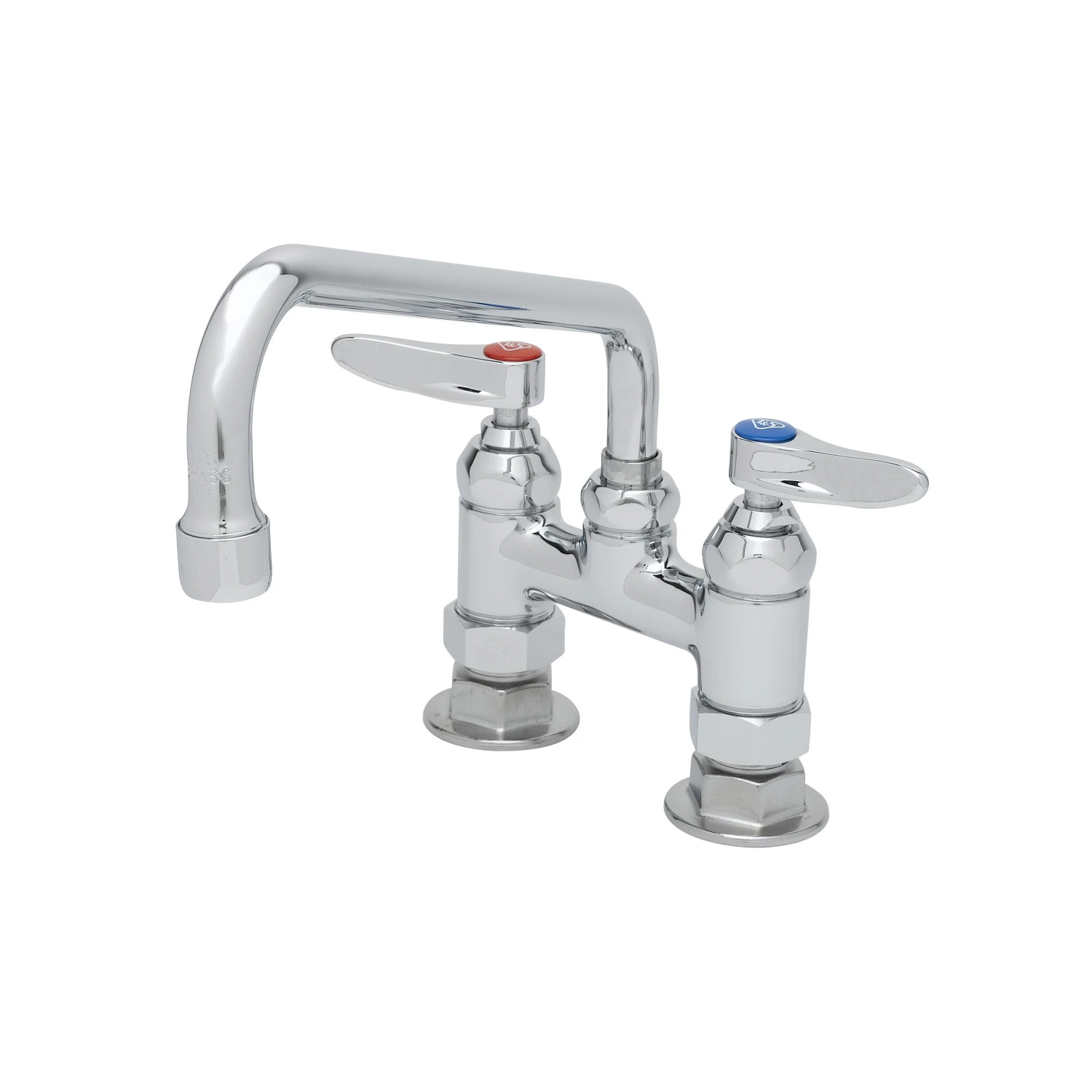 Double Pantry Faucet, Deck Mt., 4 Inch Centers, 10 Inch Swing Nozzle