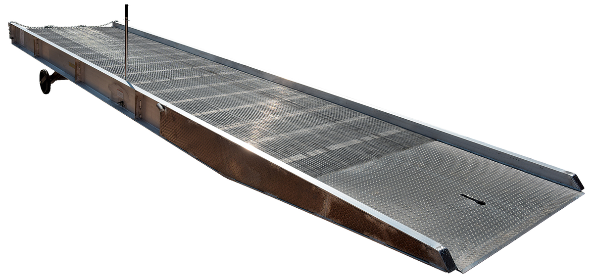 Aluminium Yard Ramp, 360 x 74 Inch, 16000 lb Capacity, Silver
