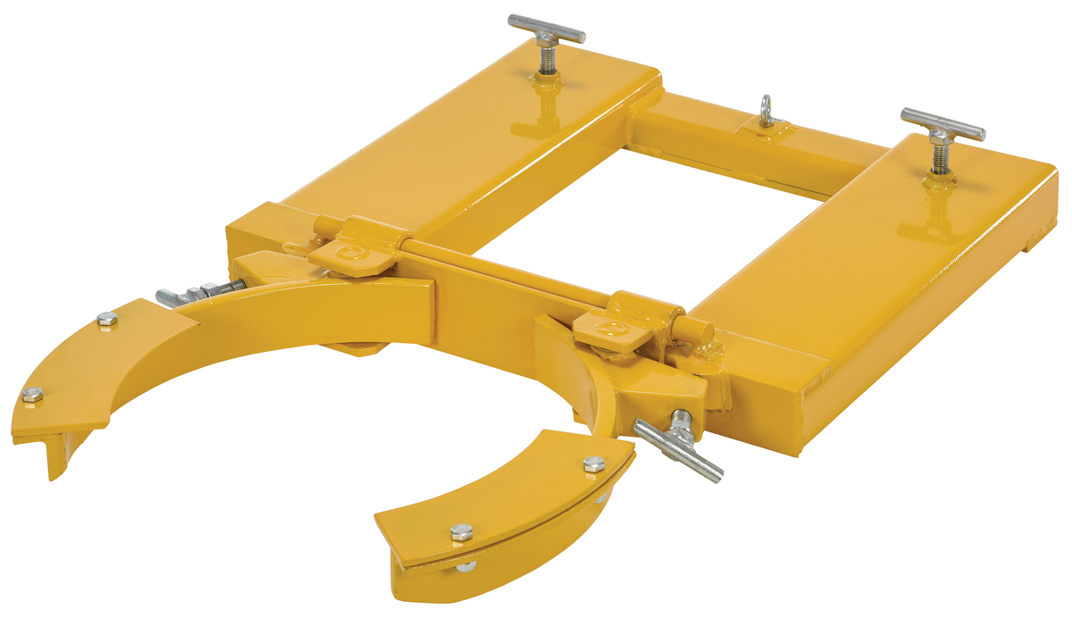 Steel Adjustable Single Drum Gripper 24 x 28 x 8 Inch 1500 lb Capacity, Yellow