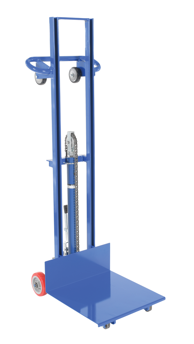 Steel Lite Load Lift With Foot Pump and Fixed Wheel 20 Inch x 20 Inch Platform, 400 lb Capacity, Blue
