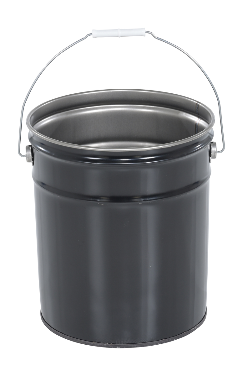 Steel UN Rated Pail 11-3/4 x 11-3/4 x 13-3/8 Inch 5 Gallon Black