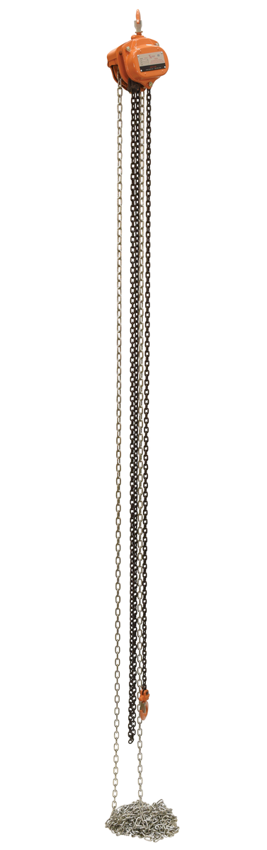 Professional Hand Chain Hoist, 20 ft Lift Height, 1000 lb Capacity, Orange