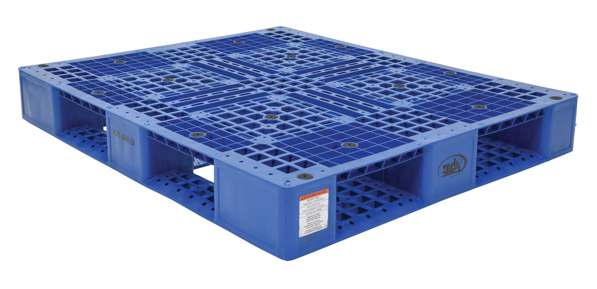 High Density Polyethylene Pallet, 39-3/8 x 47-3/8 x 6 Inch, 8000 lb Capacity, Blue