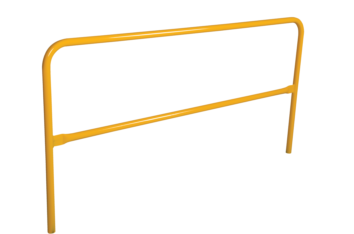 Steel Safety Railing, 7 ft Length, Yellow