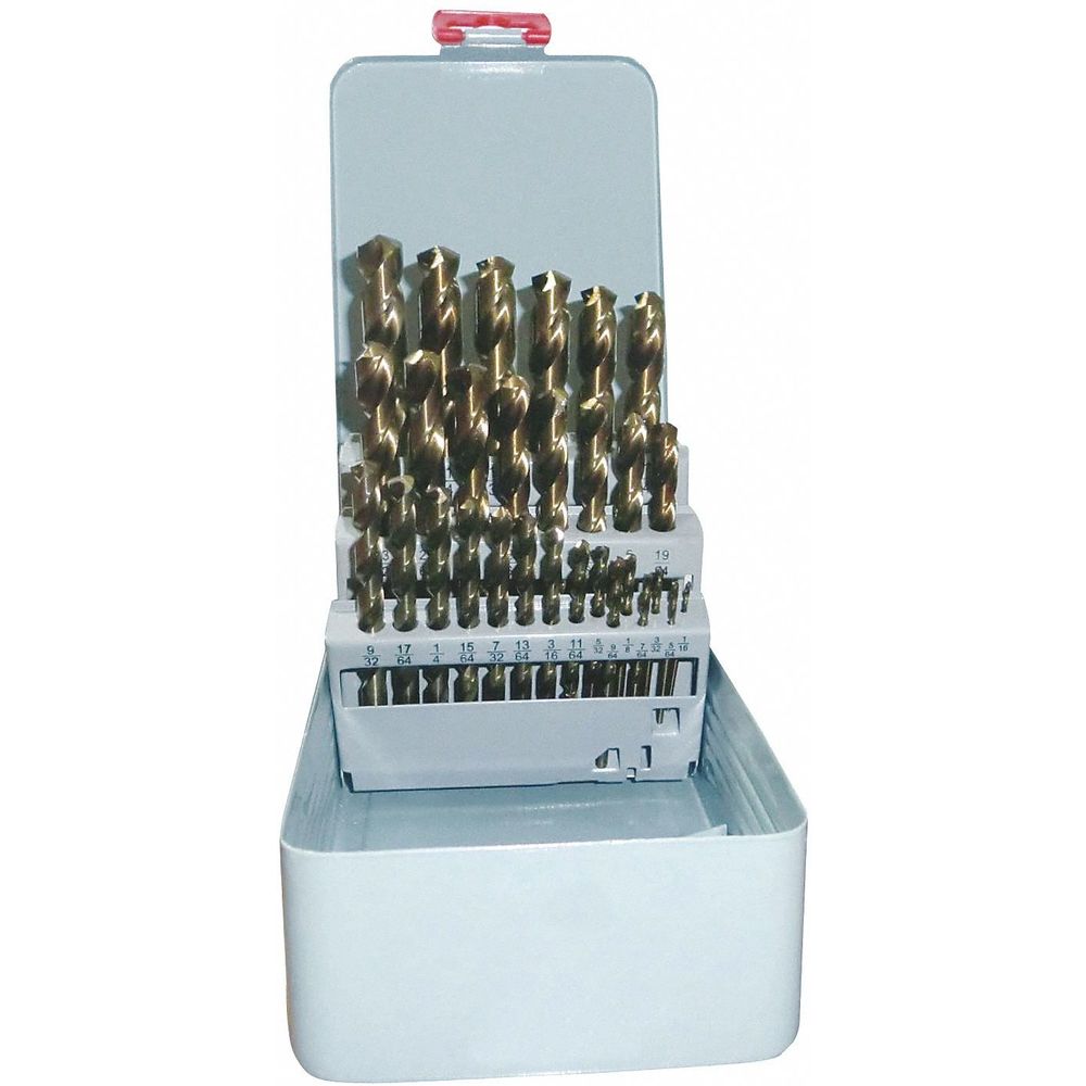 Westward 401J95 Jobber Drill Bit Set, Cobalt Steel, Straw/Bronze, 29