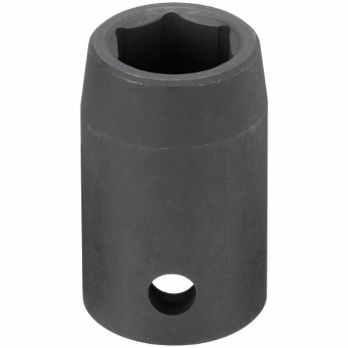 Impact Socket, 1/2 Inch Drive Size, 15 mm Socket Size, 6-Point, Std, Black Oxide