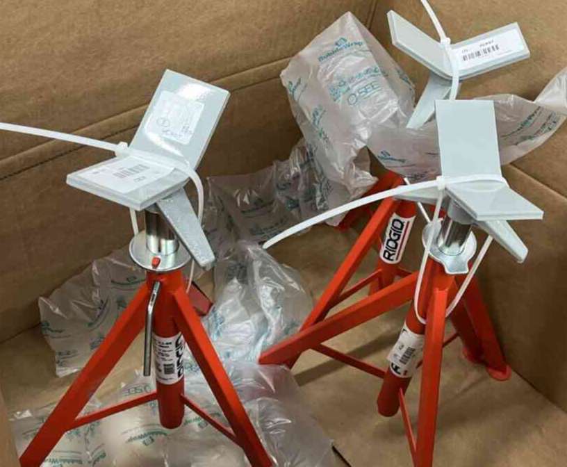 RIDGID 56662 V-Head Pipe Stand, 1/8 To 12 Inch Pipe Capacity, 2500 lb. Load Capacity, Adjustable Leg Type, In Stock, In Box