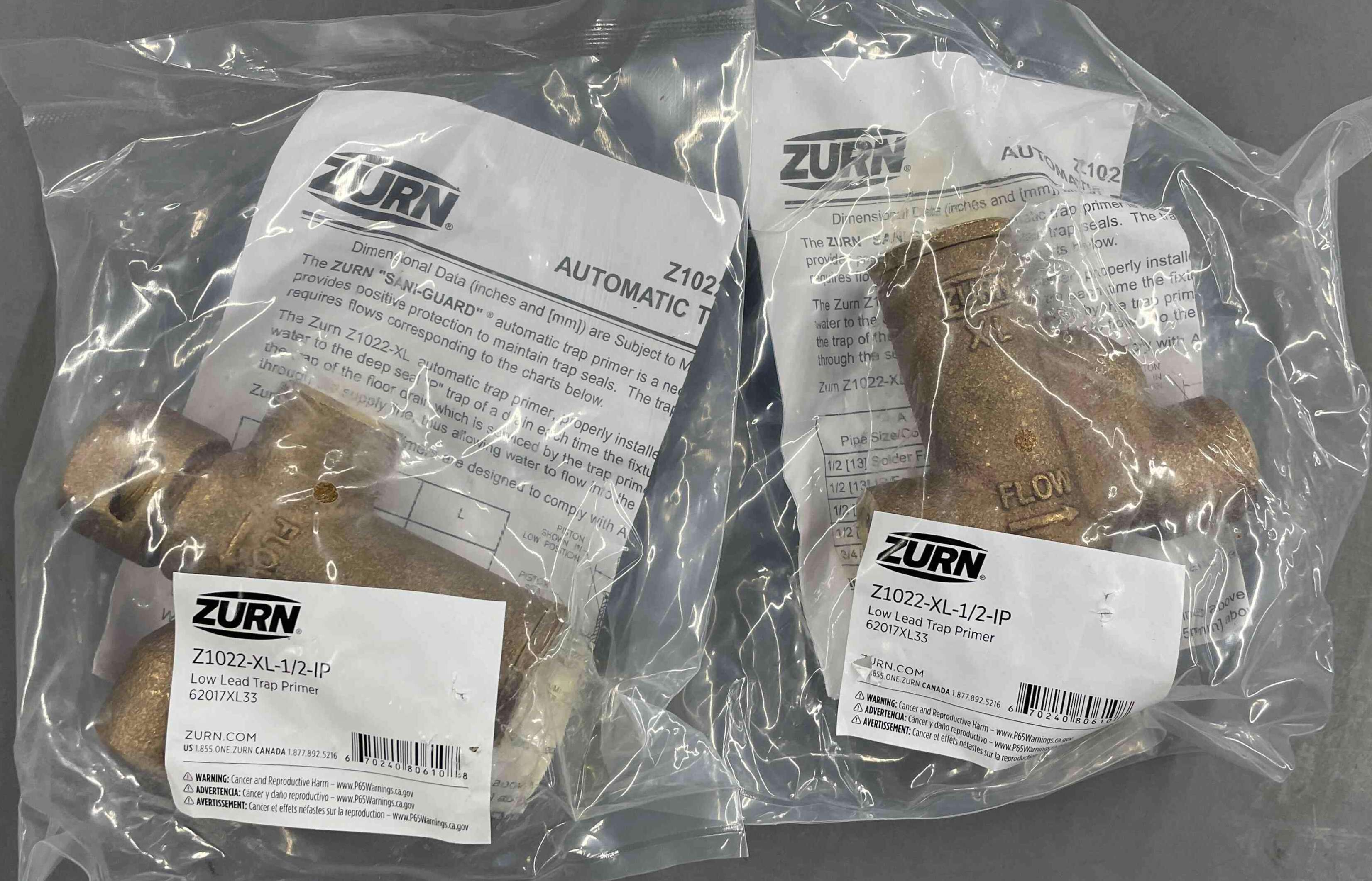 Zurn Z1022XL1/2IP Trap Primer Bronze Pipe Dia. 1/2 Inch 29RP59