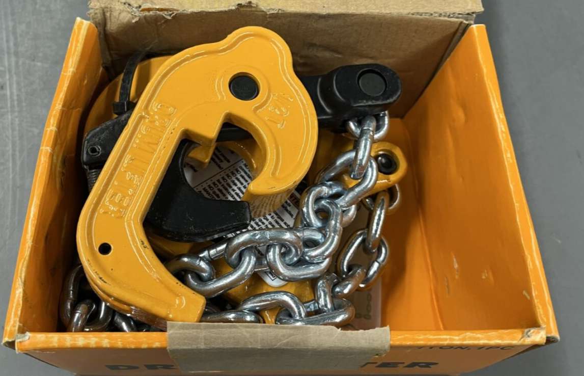 VESTIL CDL-2000 Chain Drum Lifter, 2000 Lb. Capacity, 19 1/2 Inch Chain Length, Grade 80, 5 Inch Height, Product In Stock, In Box